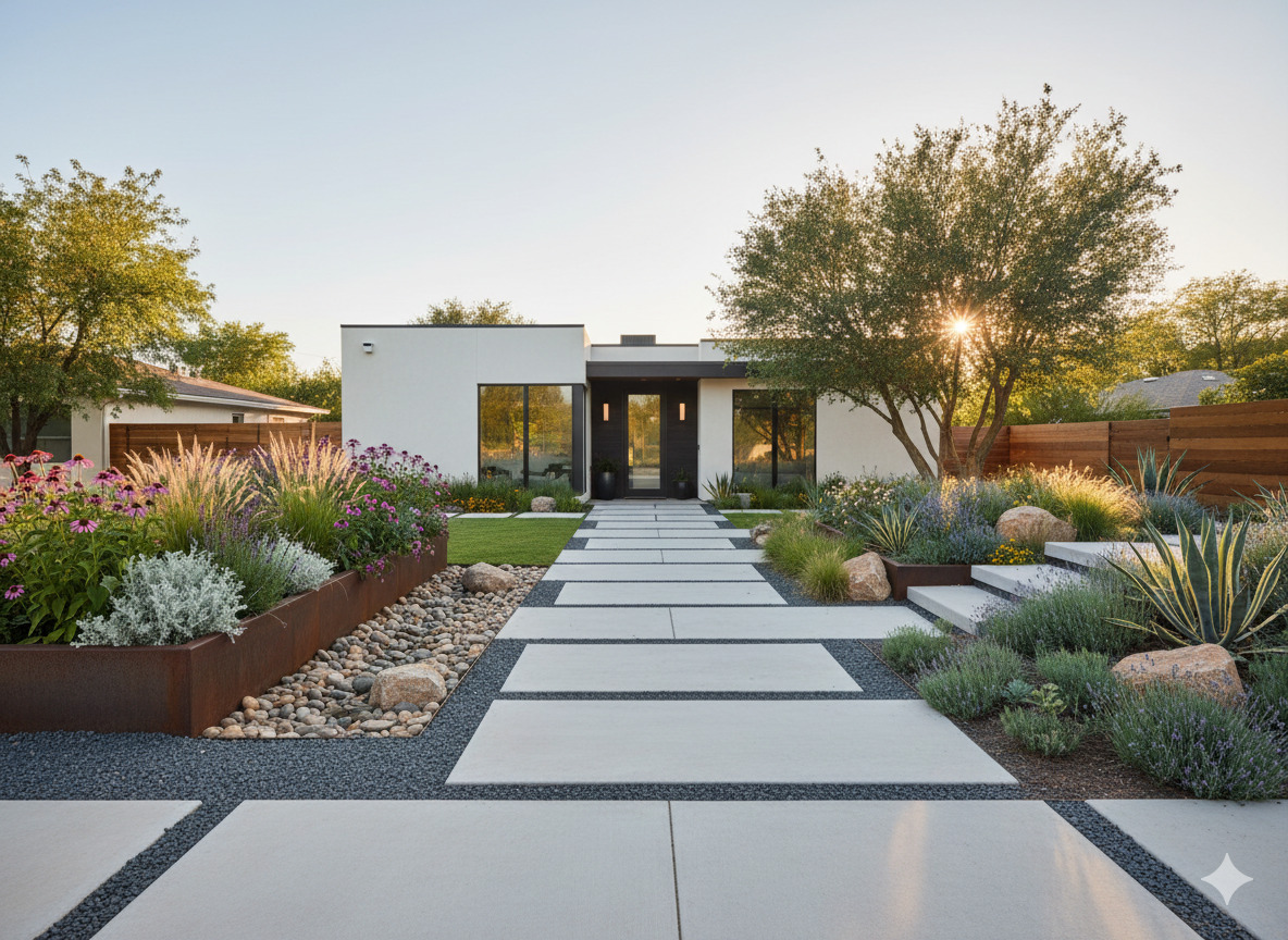 Modern front yard landscape design