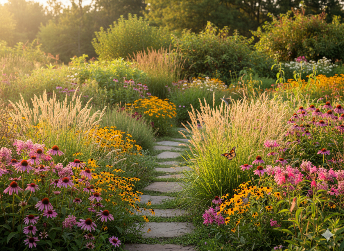 Seasonal garden design with native plants